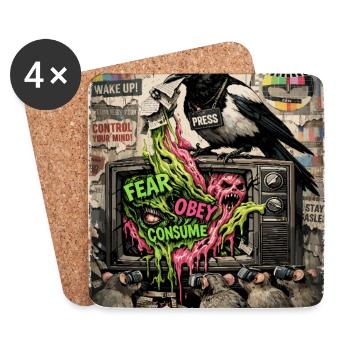 Don't Feed The Signal Media Review - Coasters (set of 4) - white - Front