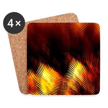 Fire Circle Wave Pattern - Coasters (set of 4) - white - Front