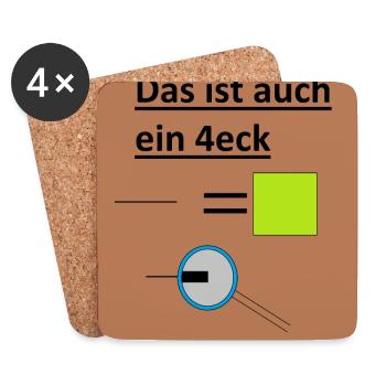 Geometrisches Rätsel Quadrat - Untersetzer (4er-Set) - Weiß - Vorne