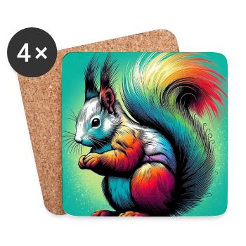 squirrel - Coasters (set of 4) - white - Front