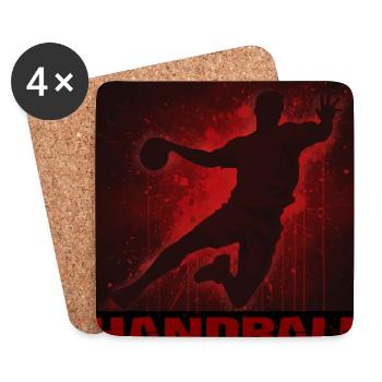 Dynamic handball silhouette print - Coasters (set of 4) - white - Front