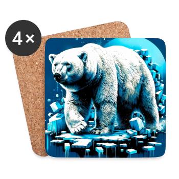 Eisbär - Untersetzer (4er-Set) - Weiß - Vorne