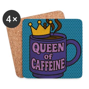 Queen of Caffeine - Coasters (set of 4) - white - Front