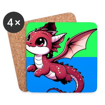 dragon - Coasters (set of 4) - white - Front