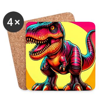 Dinosaurier - Untersetzer (4er-Set) - Weiß - Vorne