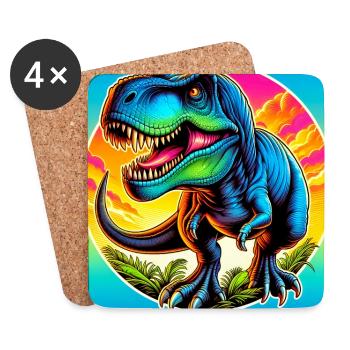 Dinosaurier - Untersetzer (4er-Set) - Weiß - Vorne