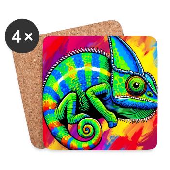 chameleon - Coasters (set of 4) - white - Front