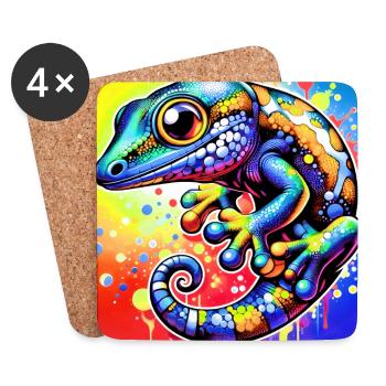 Gecko - Untersetzer (4er-Set) - Weiß - Vorne