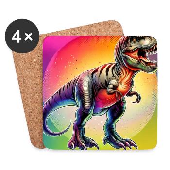Dinosaurier - Untersetzer (4er-Set) - Weiß - Vorne