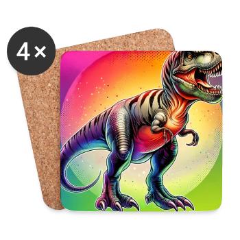 dinosaur - Coasters (set of 4) - white - Front