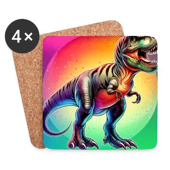 Dinosaurier - Untersetzer (4er-Set) - Weiß - Vorne