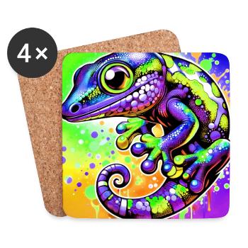 Gecko - Coasters (set of 4) - white - Front