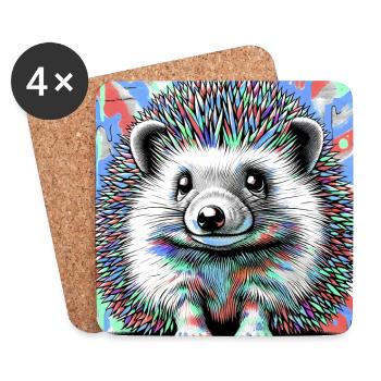 Igel - Untersetzer (4er-Set) - Weiß - Vorne