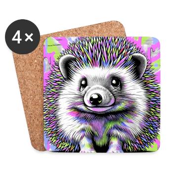 Igel - Untersetzer (4er-Set) - Weiß - Vorne