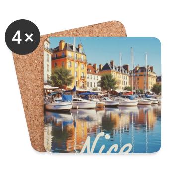 Nice Hafen von Nizza - Untersetzer (4er-Set) - Weiß - Vorne