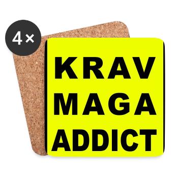 Warnung Krav Maga Süchtiger - Untersetzer (4er-Set) - Weiß - Vorne