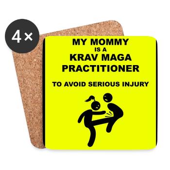 Warnung! Mama macht Krav Maga! - Untersetzer (4er-Set) - Weiß - Vorne