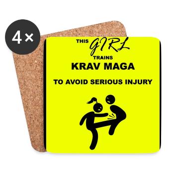 Warnung! Dieses Mädchen macht Krav Maga - Untersetzer (4er-Set) - Weiß - Vorne