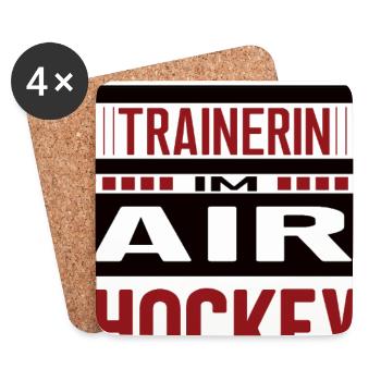 Air Hockey Trainerin Beste Air Hockeytrainerin - Untersetzer (4er-Set) - Weiß - Vorne