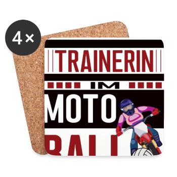 Motoball Trainerin Beste Motoballtrainerin Coach - Untersetzer (4er-Set) - Weiß - Vorne