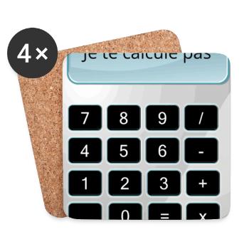 Je te calcule pas humour math matheux calculette - Dessous de verre (lot de 4) - blanc - Devant