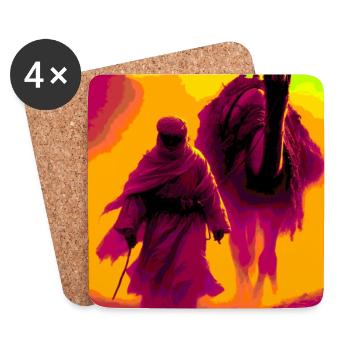 Bedouin in the Desert - Coasters (set of 4) - white - Front