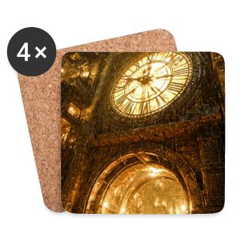 Arche dorée du portail de l’horloge - Dessous de verre (lot de 4) - blanc - Devant