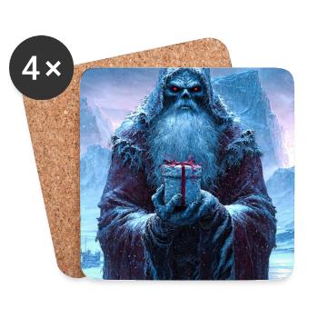 Scary Saint with Gift - Coasters (set of 4) - white - Front