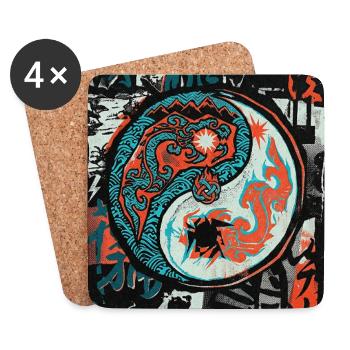 Cool Yin and Yang - Coasters (set of 4) - white - Front