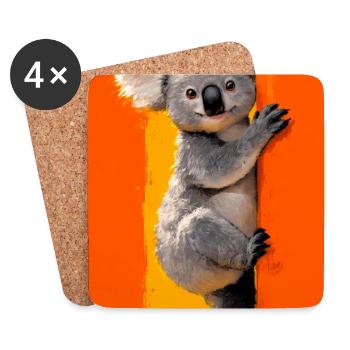 Koala - Dessous de verre (lot de 4) - blanc - Devant
