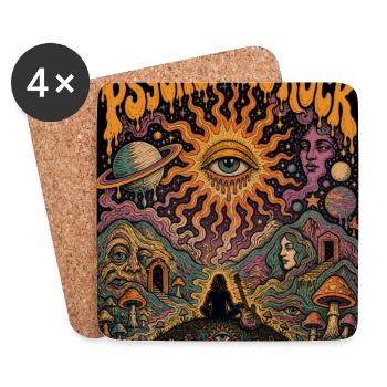 Rock psychédélique cosmos - Dessous de verre (lot de 4) - blanc - Devant