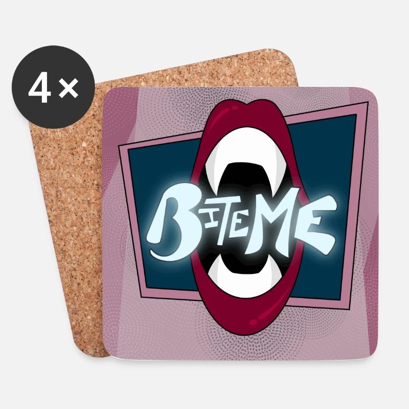 Bite Me!! - Coasters (set of 4) - white