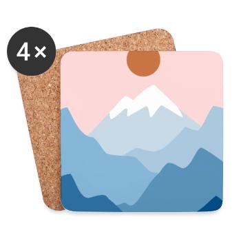 Berglandschaft 2 - Untersetzer (4er-Set) - Weiß - Vorne