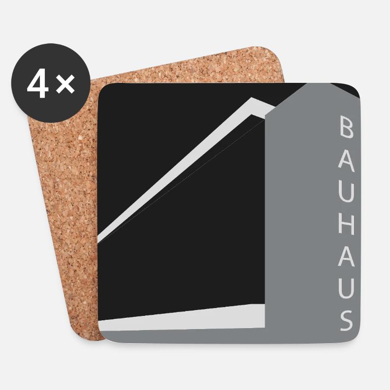 Moderne Architektur: Bauhaus - Untersetzer (4er-Set) - Weiß