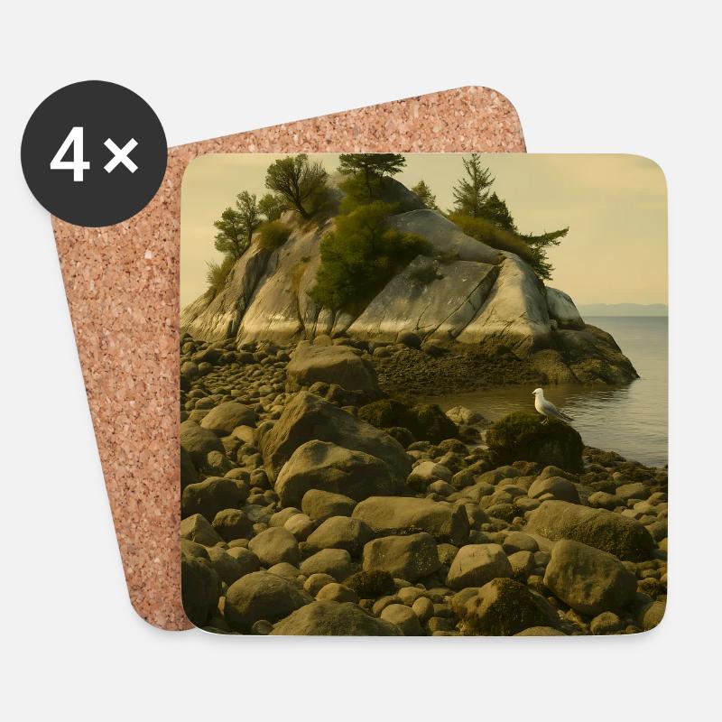 Whytecliff Park Coastline West Vancouver - Untersetzer (4er-Set) - Weiß