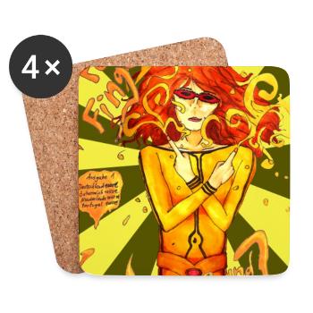 PeeFingerWoman - Untersetzer (4er-Set) - Weiß - Vorne