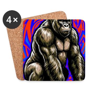 gorilla - Coasters (set of 4) - white - Front