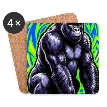 gorilla - Coasters (set of 4) - white - Front