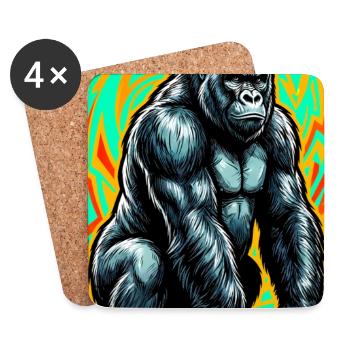 Gorilla - Untersetzer (4er-Set) - Weiß - Vorne