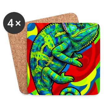 chameleon - Coasters (set of 4) - white - Front