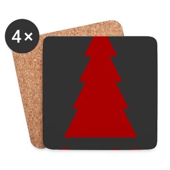 WEIHNACHTEN. FROHE WEIHNACHTEN. FROHE WEIHNACHTEN. NEUJAHRSTAG - Untersetzer (4er-Set) - Weiß - Vorne