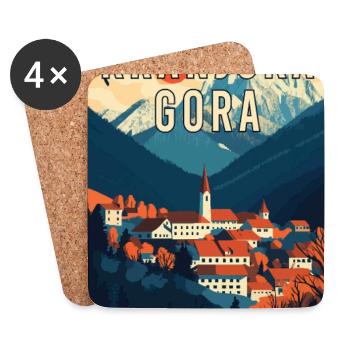 Découvrez la beauté alpine Kranjska Gora en Slovénie - Dessous de verre (lot de 4) - blanc - Devant