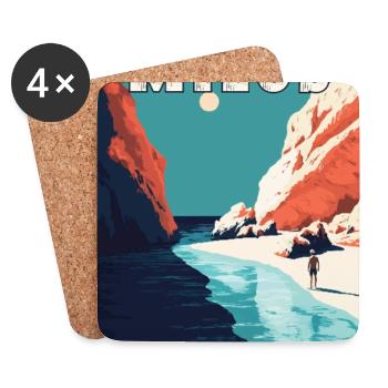 Discover Breathtaking Beauty of Milos in Greece - Coasters (set of 4) - white - Front