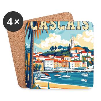 Découvrez la beauté côtière de Cascais au Portugal - Dessous de verre (lot de 4) - blanc - Devant