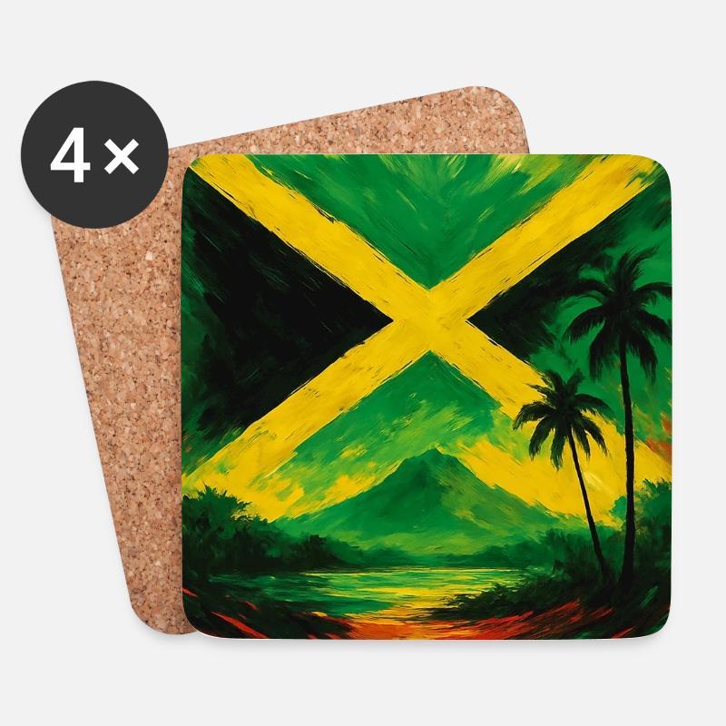 Jamaika Landschaft Design - Untersetzer (4er-Set) - Weiß
