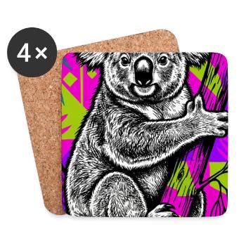 Koala - Coasters (set of 4) - white - Front