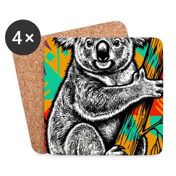 Koala - Untersetzer (4er-Set) - Weiß - Vorne