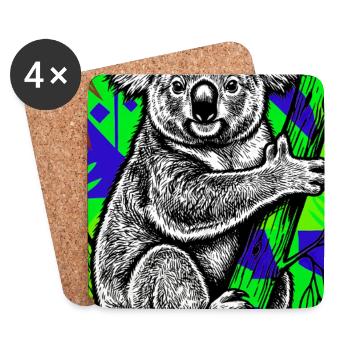 Koala - Coasters (set of 4) - white - Front