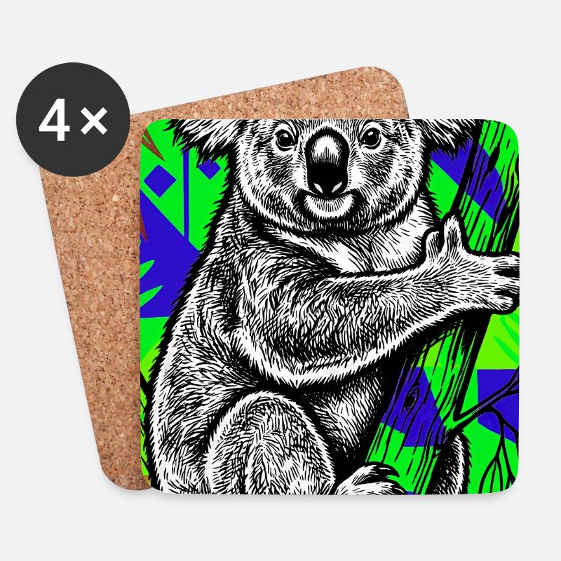 Koala - Untersetzer (4er-Set) - Weiß