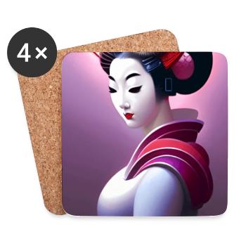 Geisha 9 - Untersetzer (4er-Set) - Weiß - Vorne